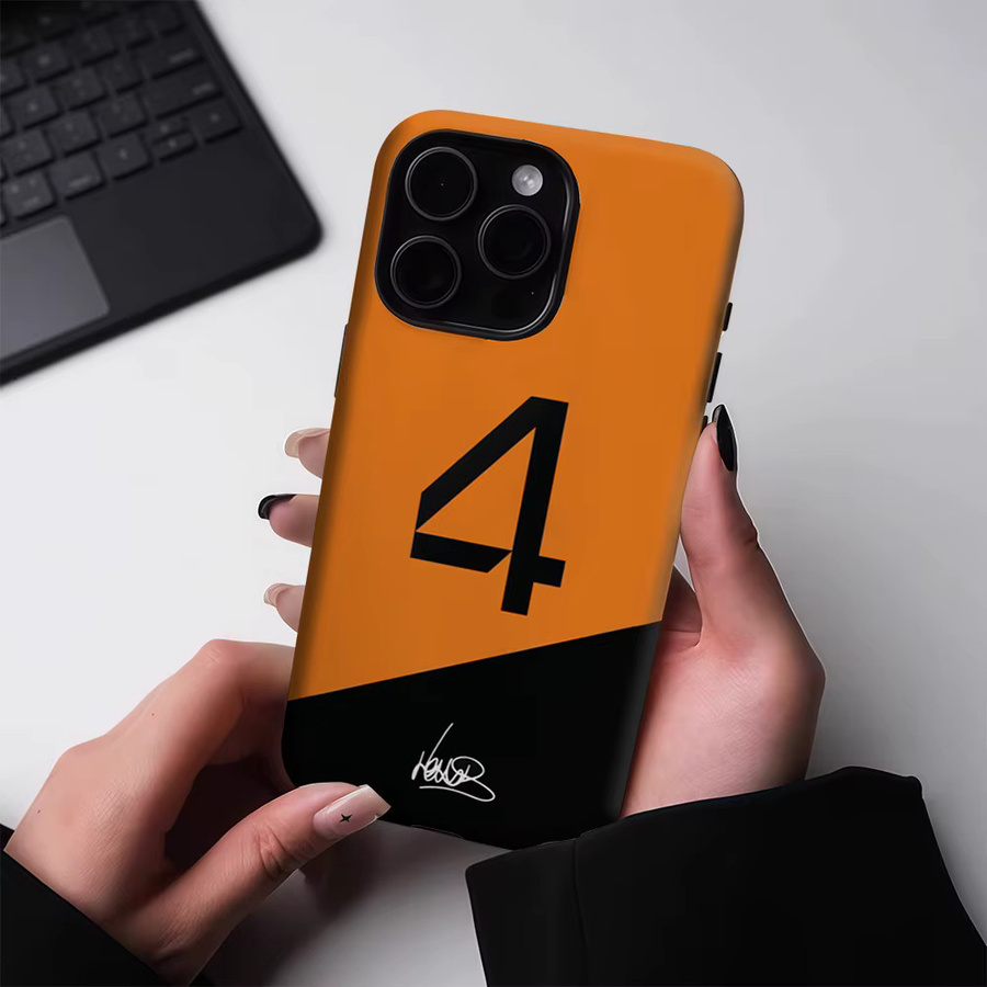 Lando Four Norris Robuste Handyhülle für iPhone 17 16 15 14 13 Pro Max Plus mit Magnetfunktion in Orange - Bild 4