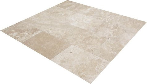WOHNRAUSCH Wand- und Bodenfliese Tosca Cream in Beige, Naturstein-Optik, matt und getrommelt, B: 40,6 cm, L: 61 cm, H: 1,2 cm - Bild 1