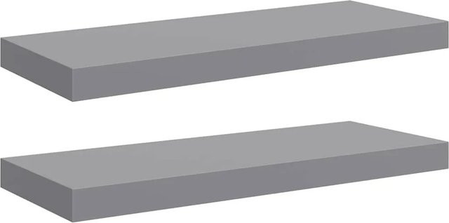 vidaXL Schwebende Wandregale 2er Set Grau B/T/H: 60 x 23,5 x 3,8 cm - Bild 1
