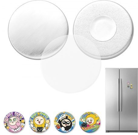 VEVOR Button Maker Zubehör Set für Kühlschrankmagnete, 50 Sets, Durchmesser: 32 mm, Farbe: Silber und Weiß, inklusive Metallschalen, Magnetrückseiten, Mylar-Folien und Blanko-Papieren für DIY-Projekte - Bild 1