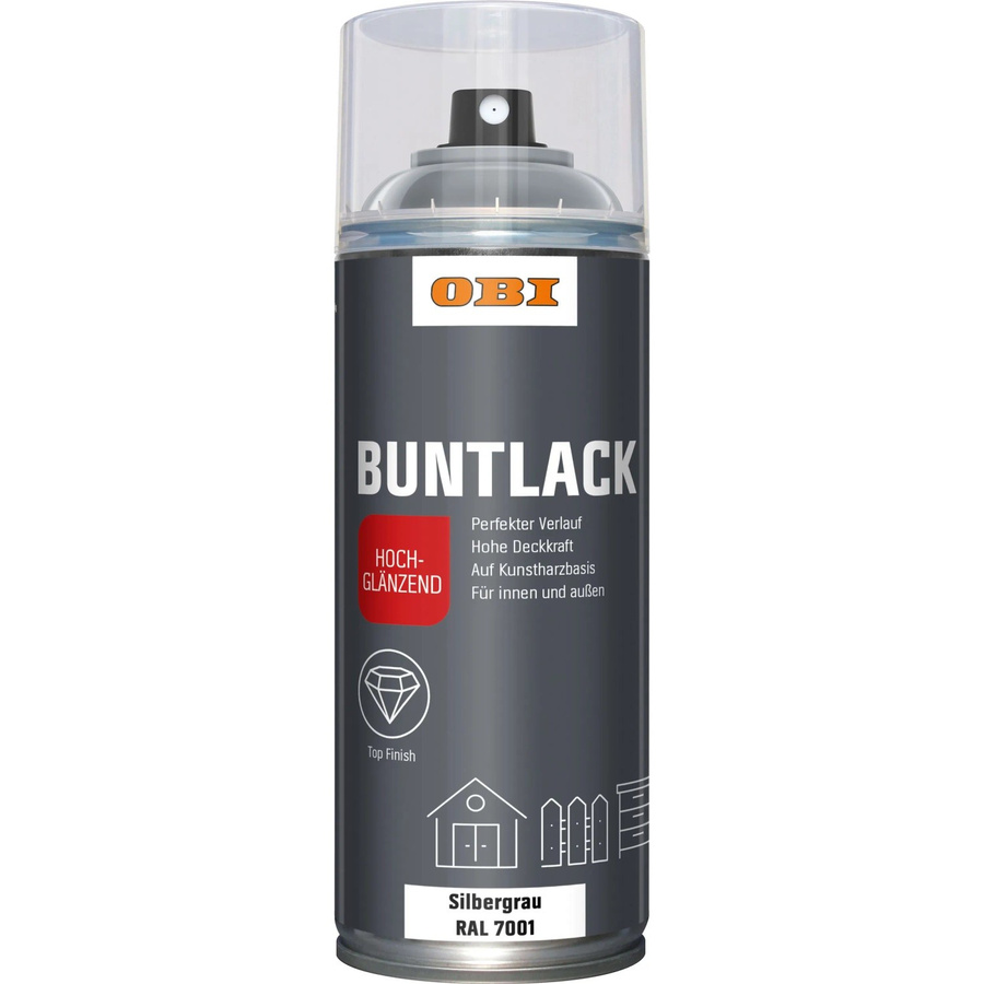 OBI Buntlack Spray Silber hochglänzend 400 ml - Bild 2