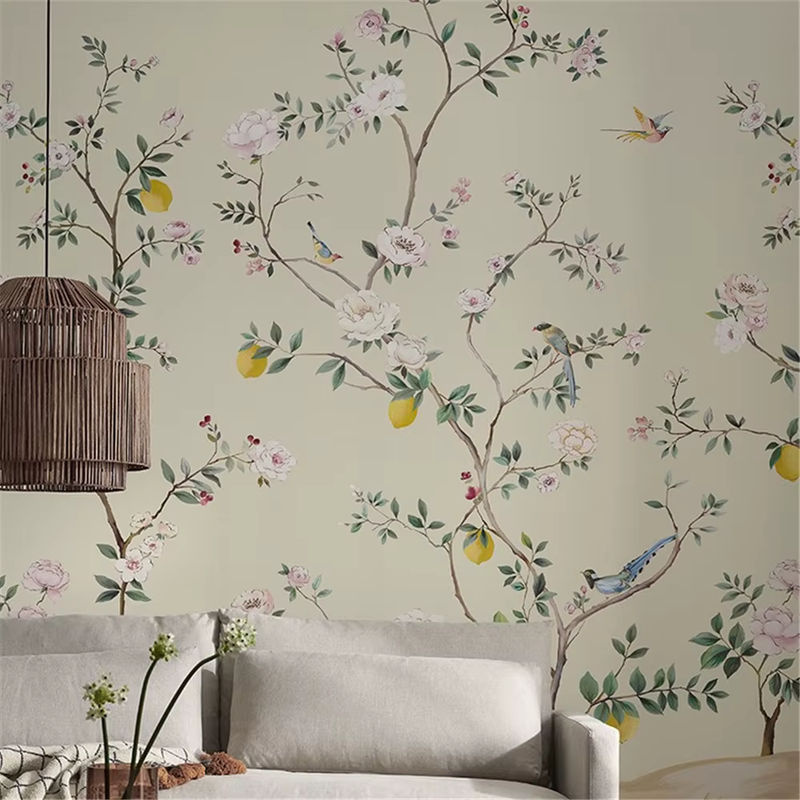 Beibehang 3D Wandtapete mit Blumen und Vögeln in Multicolour für Wohnzimmer, Schlafzimmer und Restaurant - Bild 2