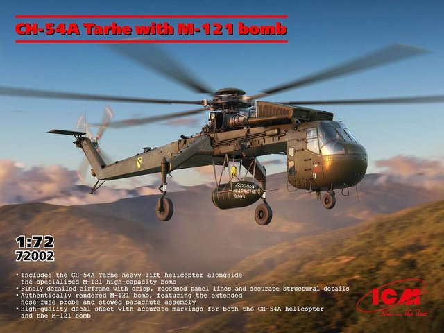ICM Sikorsky CH-54A Tarhe with M-121 bomb, Fahrzeug, 1:72, Grau - Bild 1
