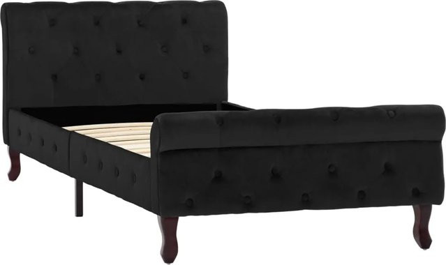vidaXL Bettgestell aus Samt in Schwarz, B/T/H: 90 x 200 x 226 cm - Bild 1