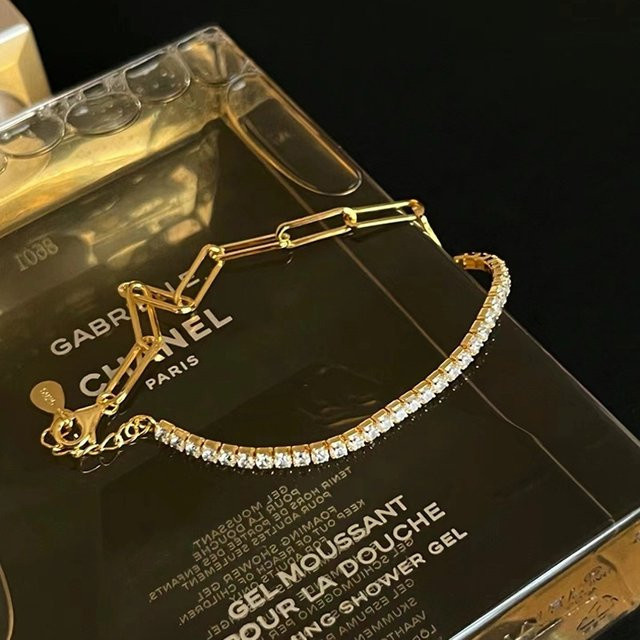 ALCADEN Armband, Edelstahl, Gold, Kristall, Damen - Bild 1