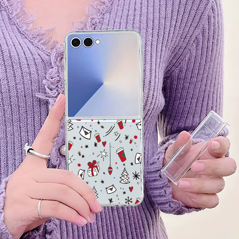 Transparente Handyhülle mit Cartoon Weihnachtsdruck für Samsung Galaxy Z Flip 6, Z Flip 5, Z Flip 4 und Z Flip 3 5G - Bild 3