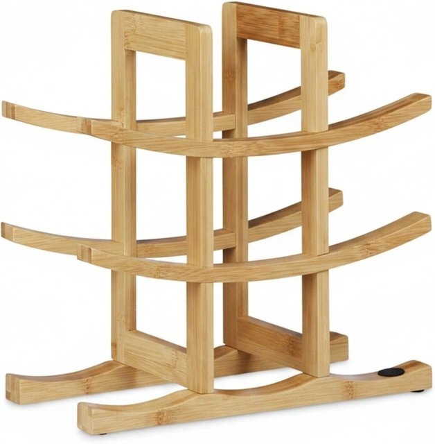 Relaxdays Weinregal aus Bambus in Natur, Platz für 9 Flaschen, B/T/H: 30 x 30 x 14,5 cm - Bild 1