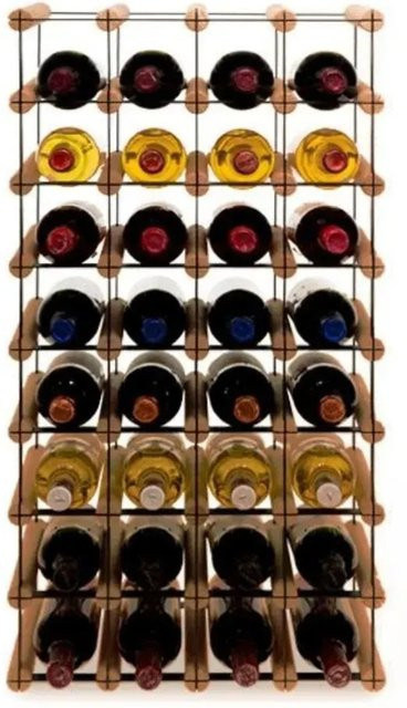 PROREGAL Modulares Weinregal Vinotega Mod aus massivem Kiefernholz, Braun geölt, H x B x T: 82,5 x 42,5 x 24,5 cm - Bild 1