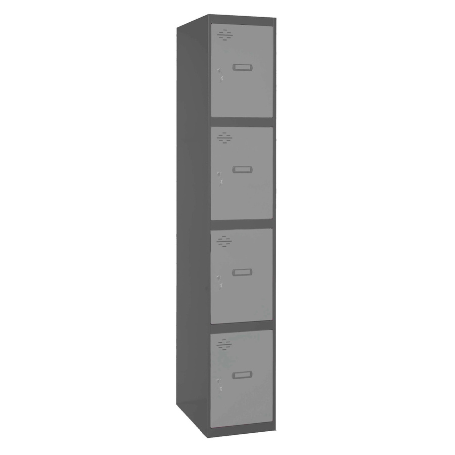 PROREGAL Spind AMEGO Grundmodul mit 4 Abteilen, Anthrazit-Grau, H x B x T: 180 x 30 x 50 cm - Bild 2