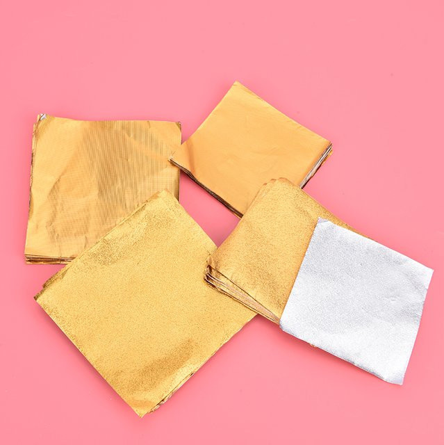 100 Stück Goldene Aluminiumfolie Wrapper für Süßigkeiten, Schokolade und Cookies zur Partyverpackung - Bild 1