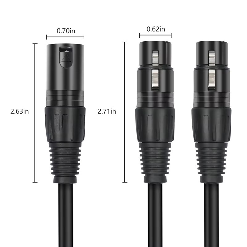 OUIO XLR-Splitterkabel Y-Splitter Stecker auf Dual-Buchse in Schwarz für Verstärker und Mixer - Bild 5