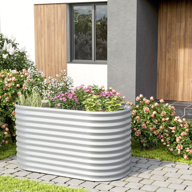 Vitavia Hochbeet Terra 858 Modell Basic aus Zincalume in Silber, B/H/T: 82,1 x 85,8 x 162,1 cm - Bild 1
