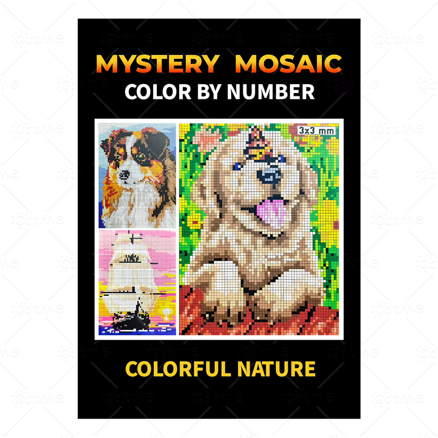 Mystery Mosaike Pixel Tier Malbuch mit bunten Graffiti Motiven zur Entspannung in Multicolor - Bild 4
