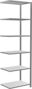 Schulte Anbauregal Steckregal MULTIplus150 verzinkt in Silber/Grau mit 6 verstellbaren Fachböden, B/T/H: 250 x 75 x 50 cm - Bild 1