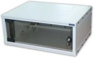 Triton Wandgehäuse Delta X, 1-teilig, 4 HE, hellgrau RAL 7035, mit Vollglastür, B/H: 550 x 400 mm - Bild 1