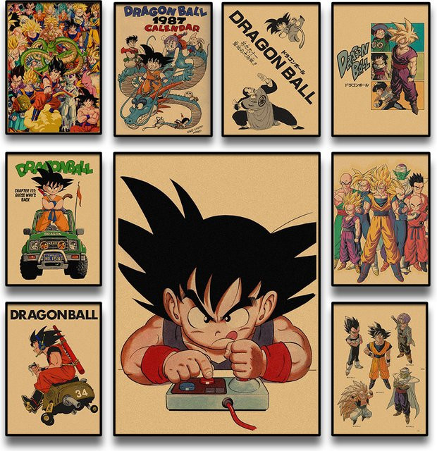 Bandai Dragon Ball Anime Retro Leinwand Poster Multicolor Wandkunst für Kinder - Bild 1