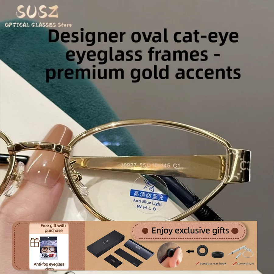 SUSZ Lesebrille, Metall, Oval, Gold, Damen, Vollrand - Bild 2