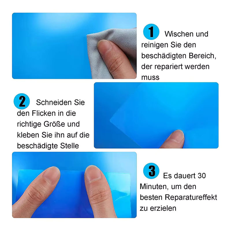 10er Pack Selbstklebende PVC Pool Reparatur Patches in Blau für Unterwasser-Reparaturen - Bild 3