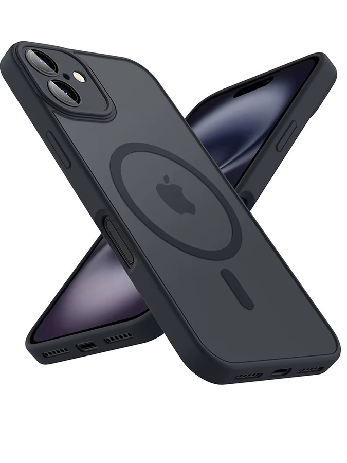 Transluzente Magnetische Matte Hülle für Apple iPhone 11 bis 17 Pro Max mit MagSafe Kompatibilität in Schwarz - Bild 7