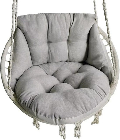 Hängesessel Kissen für Eiersessel in Grau mit runder Sitzfläche und Rückenlehne, B/T/H: 65 x 70 x 50 cm