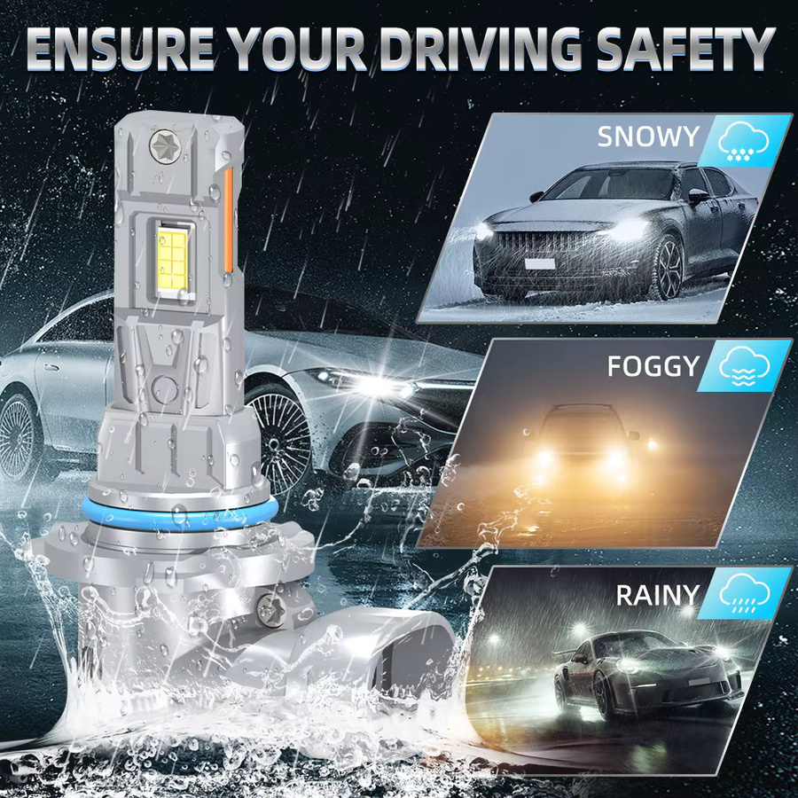 Roadsun Universal LED Canbus Scheinwerfer 9012 HIR2 20000LM mit 3570 Chip in Silber - Bild 3