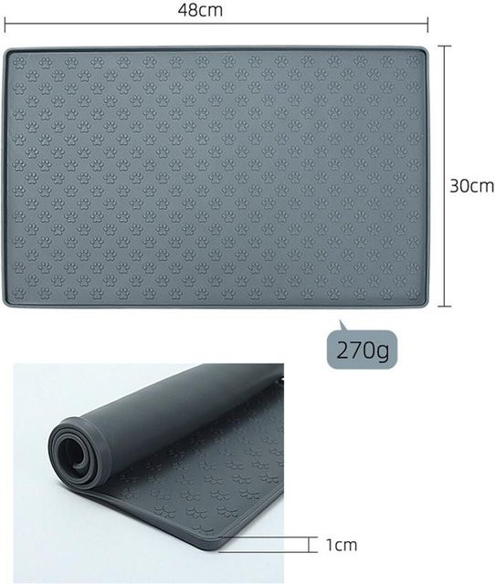 OutsideWorld Futtermatte für Haustiere aus BPA-freiem Silikon, wasserdicht, grau - Bild 1