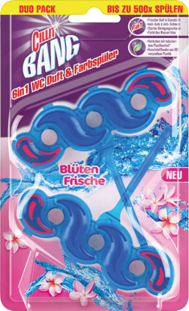 Cillit BANG 6in1 Blütenfrische Blauspüler Duopack mit 2 WC-Einhängern - Bild 1