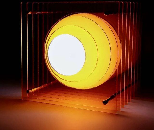 XMSJ DIY Acryl Mond Lampe als Desktop Dekoration in Orange - Bild 1