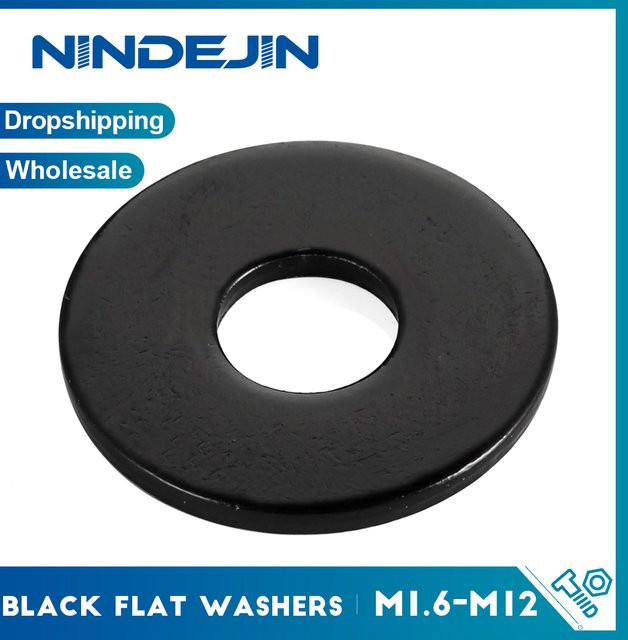 NINDEJIN Unterlegscheiben GB98 aus Edelstahl 304 in Schwarz, verschiedene Größen von M1,6 bis M10 - Bild 1