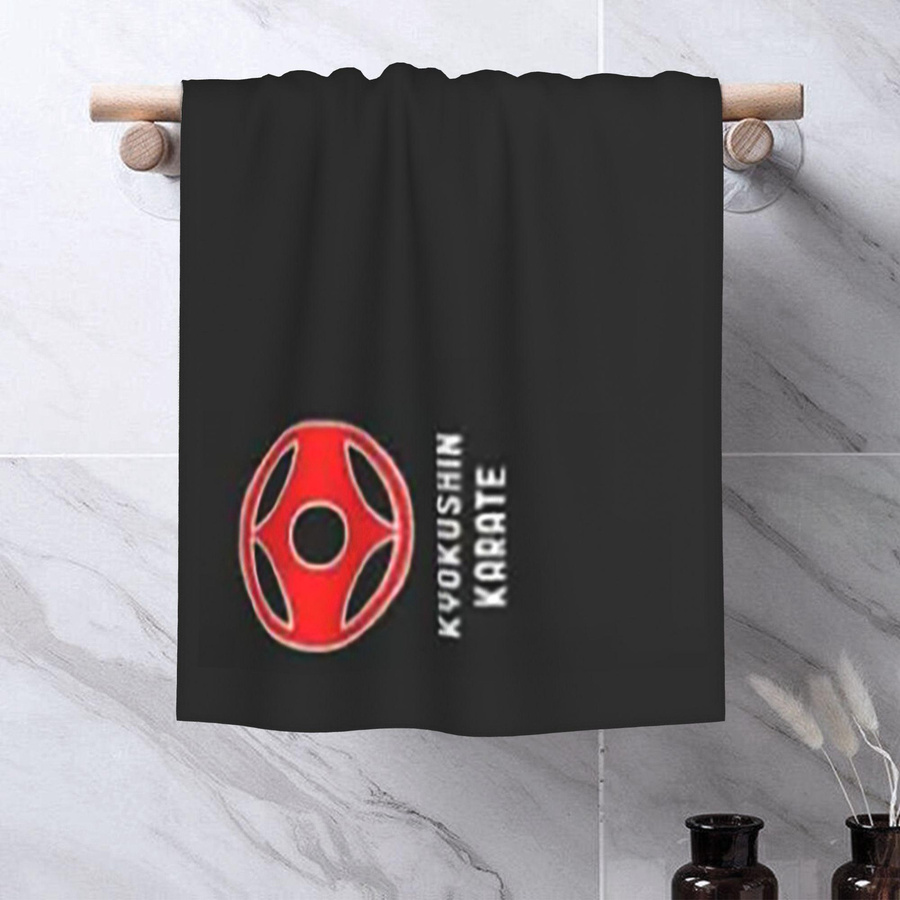 Kyokushin Karate Kanji Taijutsu Baumwollhandtuch schnelltrocknend und saugfähig, Farbe: Weiß, B: 40 cm, H: 60 cm - Bild 5
