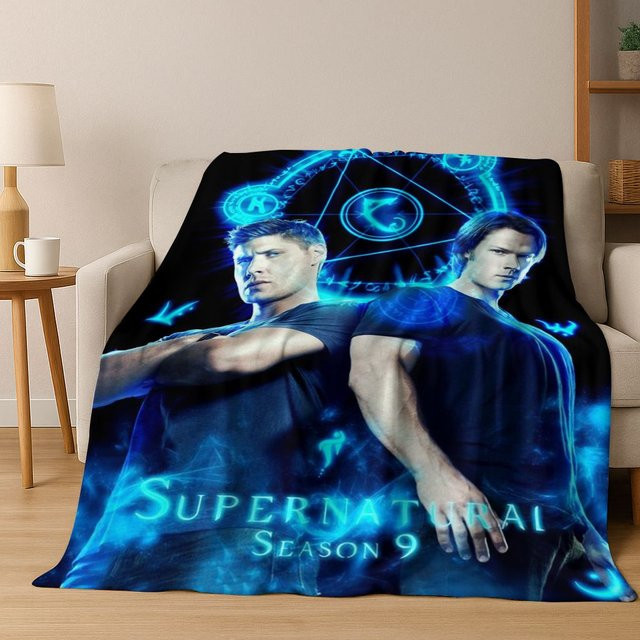 Faviora Flanelldecke Supernatural Dean Sam Winchester Castiel Motiv, weiche Überwurfdecke in Multicolour, B/T: 150 x 180 cm - Bild 1