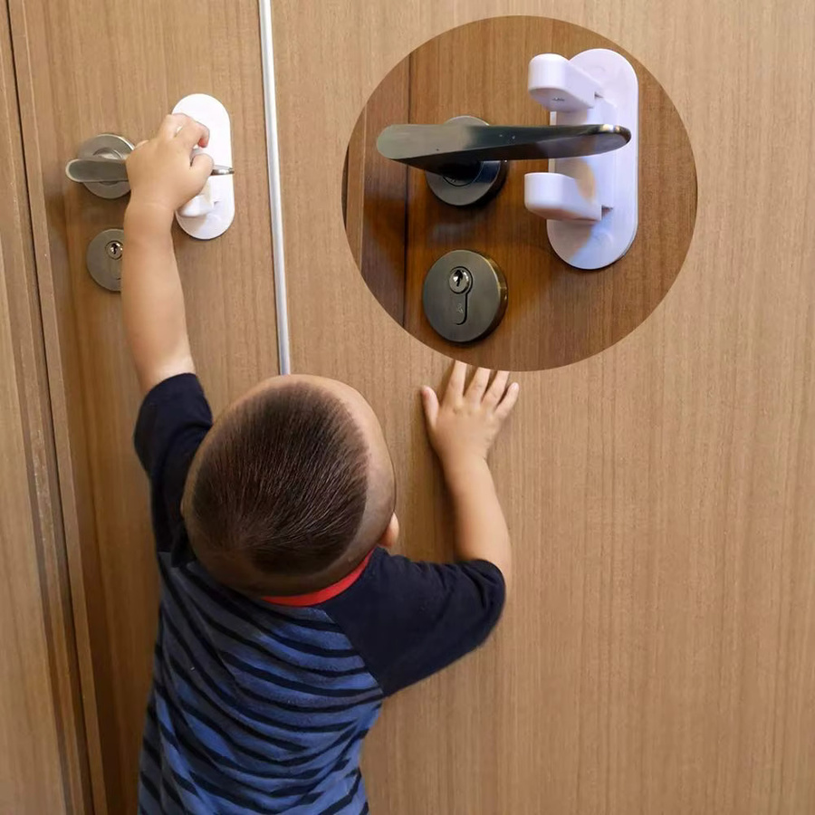 Universeller Kinderschutz Türgriff als Anti-Open-Gerät für Türhebel in Weiß - Bild 2
