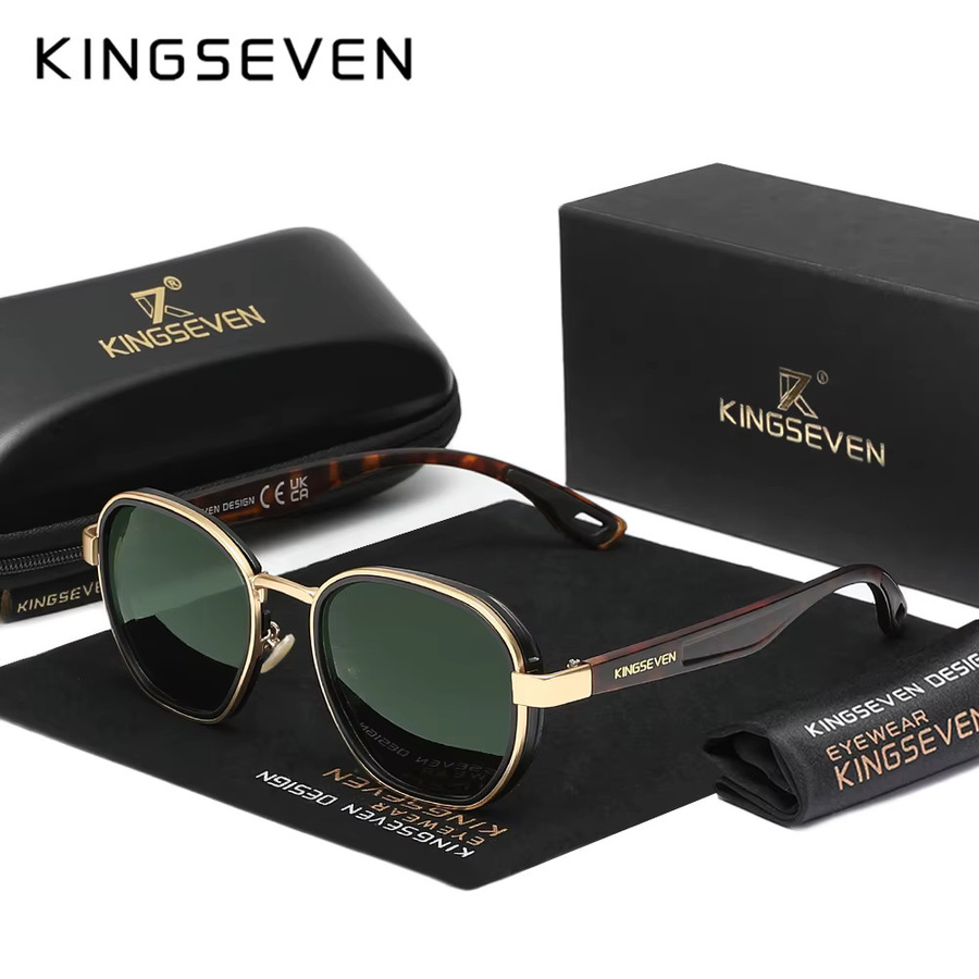 KINGSEVEN Sportsonnenbrille, Herren, Vollrand, braun, polarisiert - Bild 1