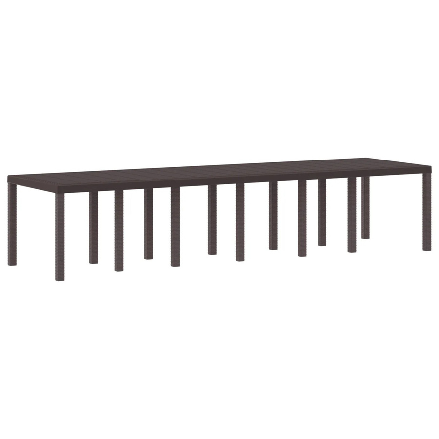 vidaXL Gartentisch aus Polyrattan in Braun, rechteckig und ausziehbar, B/T/H: 350 x 100 x 73 cm - Bild 2