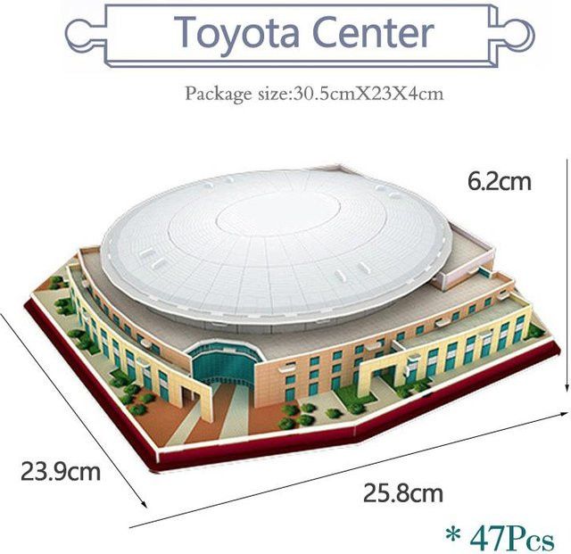 Weltberühmtes Gebäude Modell 3D Papierpuzzle, Basketball Fußball Stadion Arena, ab 12 Jahren - Bild 1
