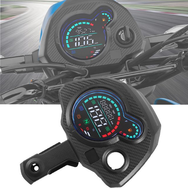 MAIMEIMI Motorrad LCD Digital Tachometer Kilometerzähler und Drehzahlmesser in Schwarz für Honda Navi 110 - Bild 1