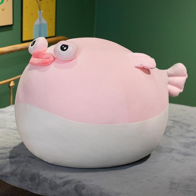 BC Pet Supplies Kugelfisch Plüschtier, Stofftier, 70cm, Rosa/Pink - Bild 1
