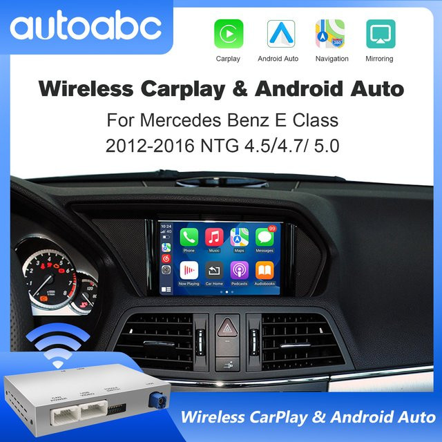 AUTOABC Kabelloses CarPlay und Android Auto Interface für Mercedes Benz E-Klasse W212 W213 C207 (2012–2016) in Schwarz - Bild 1