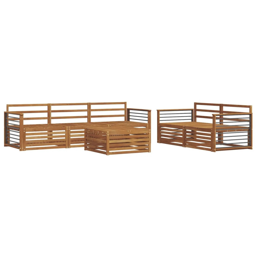 vidaXL Outdoor-Sofagarnitur 6-teilig aus Akazienholz in Braun mit Latten-Design - Bild 2