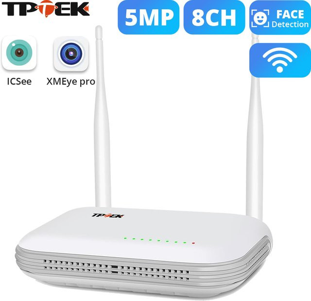 TPTEK Mini WiFi NVR Netzwerk Video Recorder in Weiß, 8 Kanäle, H.265, Onvif kompatibel für 3MP, 4CH und 5MP WLAN Überwachungskameras - Bild 1