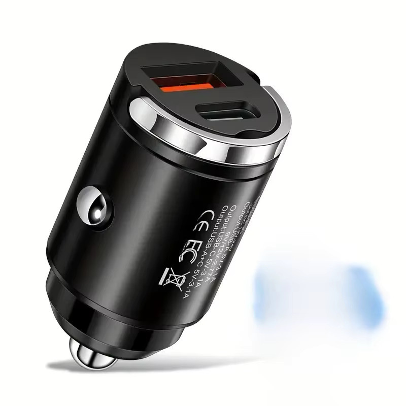 Mini 100W PD QC Schnellladegerät für das Auto mit 2 Ports und USB Typ C in Schwarz oder Rot - Bild 6