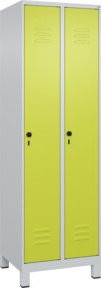 C+P Spind Classic PLUS Garderobenschrank mit 2 Abteilen, Stahl, grau/grün, H x B x T: 195 x 60 x 50 cm - Bild 1