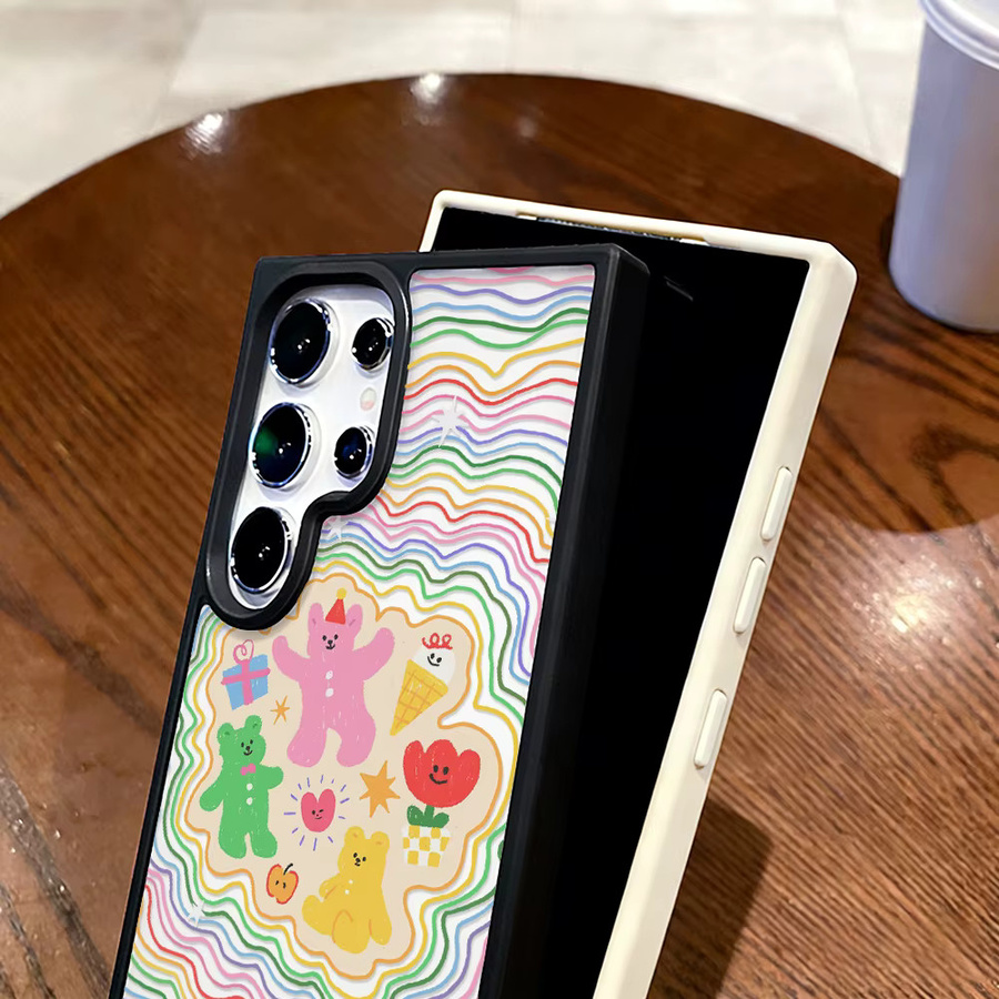 Transparente Handyhülle mit Cartoon Regenbogen Bär für Samsung Galaxy S25 S24 S23 S26 Ultra FE A56 A55 A54 A36 A35 A26 A17 A16 A07 5G Android - Bild 6