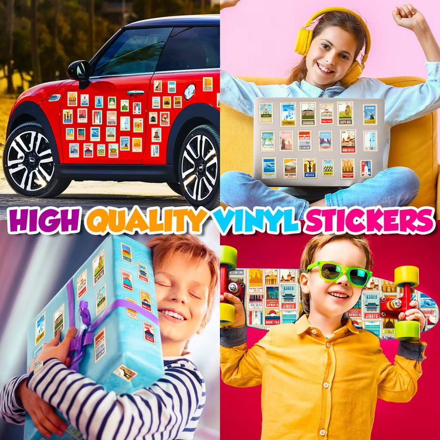 50 Stück Weltberühmte Sehenswürdigkeiten Sticker Set, Graffiti Gebäude Aufkleber in Multicolor für Laptop, Fahrrad und Auto von Story Store - Bild 2