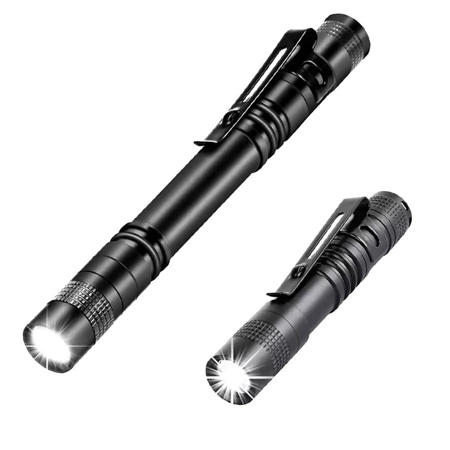 KDULIT Tragbare Mini-LED-Taschenlampe in Schwarz mit Metallgehäuse und Clip für Camping, Garten und Notfälle - Bild 6