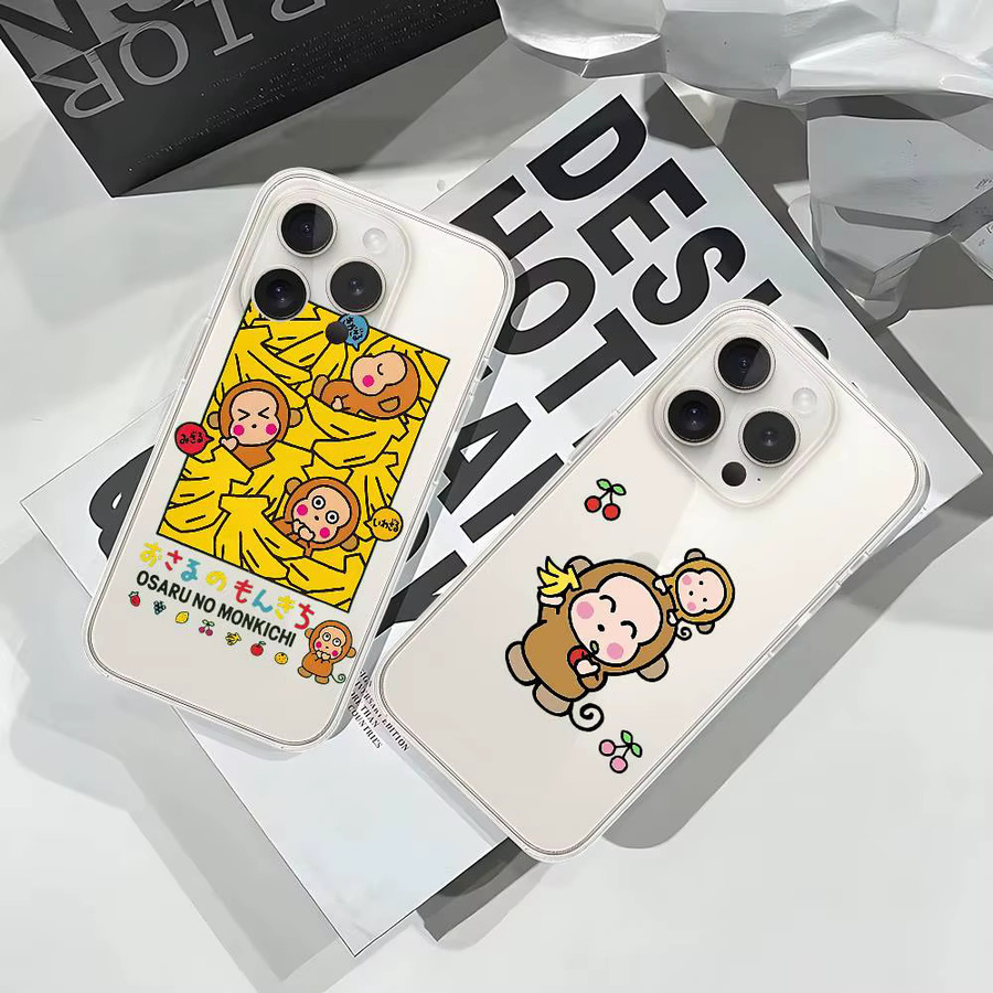 Mesuca M-Monkichi Handyhülle für iPhone 11 bis 17 Pro Max, transparente Stoßstangen-Abdeckung - Bild 3