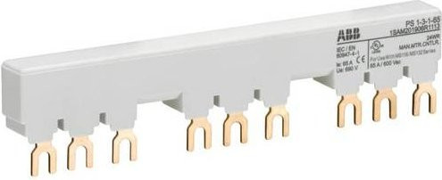 ABB PS1-3-1-65 3-Phasen-Sammelschiene für 3 MS116 / MS132, 65A, 10mm², grau - Bild 1