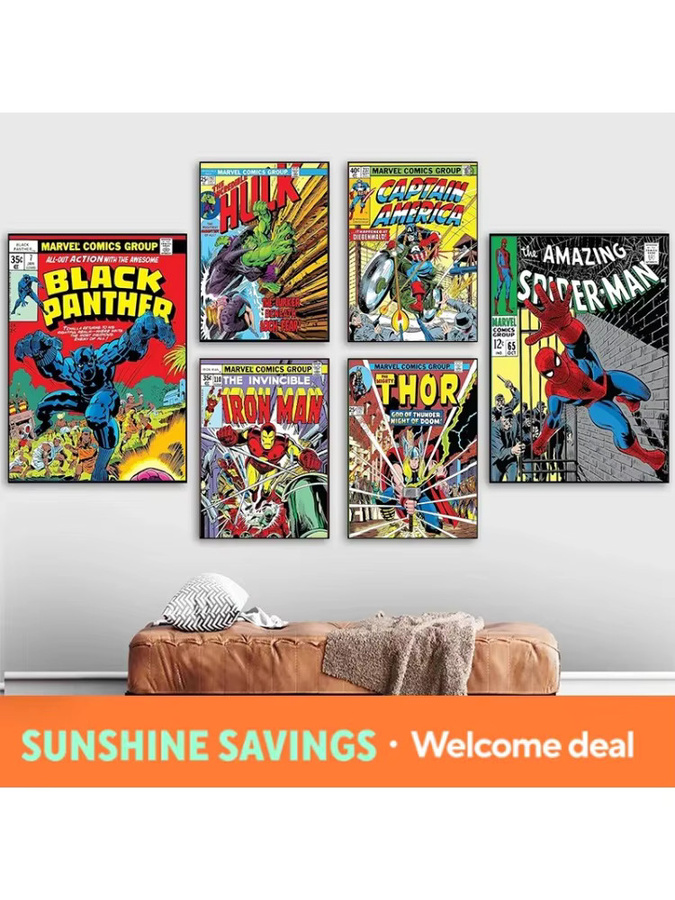 Beast Kingdom Marvel Avengers Diamantmalerei Poster mit Spider-Man, Iron Man, Hulk und Thor als Wandkunst für Kinderzimmer und Zuhause, Mehrfarbig - Bild 2