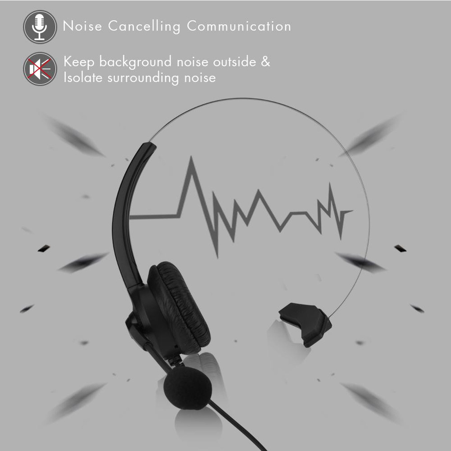 Honor Electronics Callcenter-Headset mit Geräuschunterdrückung in Schwarz - Bild 4