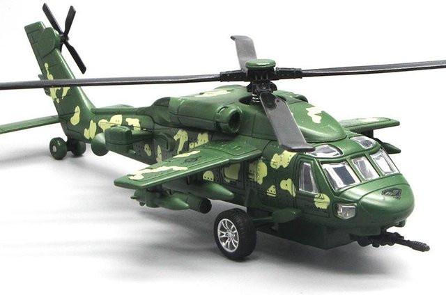 Linyi toy car Black Hawk bewaffneter Hubschrauber, Modell, Metall, mit Licht und Sound, ab 14 Jahren - Bild 1